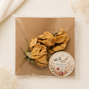 سرگل رز مینیاتوری خشک طبیعی - کرمی استخوانی آنتیک (۲ عددی گل درشت)