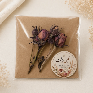 رز مینیاتوری خشک طبیعی طیف بنفش و یاسی آنتیک – (۲ شاخه پرگل و غنچه)