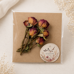 رز مینیاتوری خشک طبیعی طیف قرمز و صورتی آنتیک – (۵ شاخه تک‌گل)