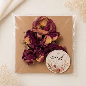 سرگل رز مینیاتوری خشک طبیعی - بنفش شاتوتی (۵ عددی گل درشت)
