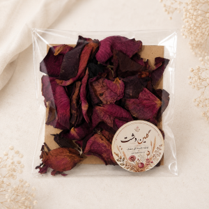 گلبرگ چروک رز خشک طبیعی - قرمز زرشکی مخملی بزرگ (۴ گرمی)
