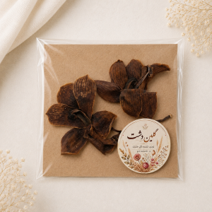سرگل ارکیده سیمبیدیوم خشک طبیعی - نارنجی‌ِ سوخته و آجری (۲ عددی)