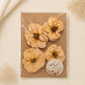 سرگل رز مینیاتوری خشک طبیعی - گلبهی (۴ عددی گل درشت)