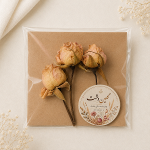 رز مینیاتوری خشک طبیعی طیف گلبهی صورتی – (۳ شاخه تک‌گل درشت)