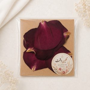 گلبرگ رز پرسی خشک طبیعی – قرمز زرشکی مخملی بزرگ (۸ عددی)
